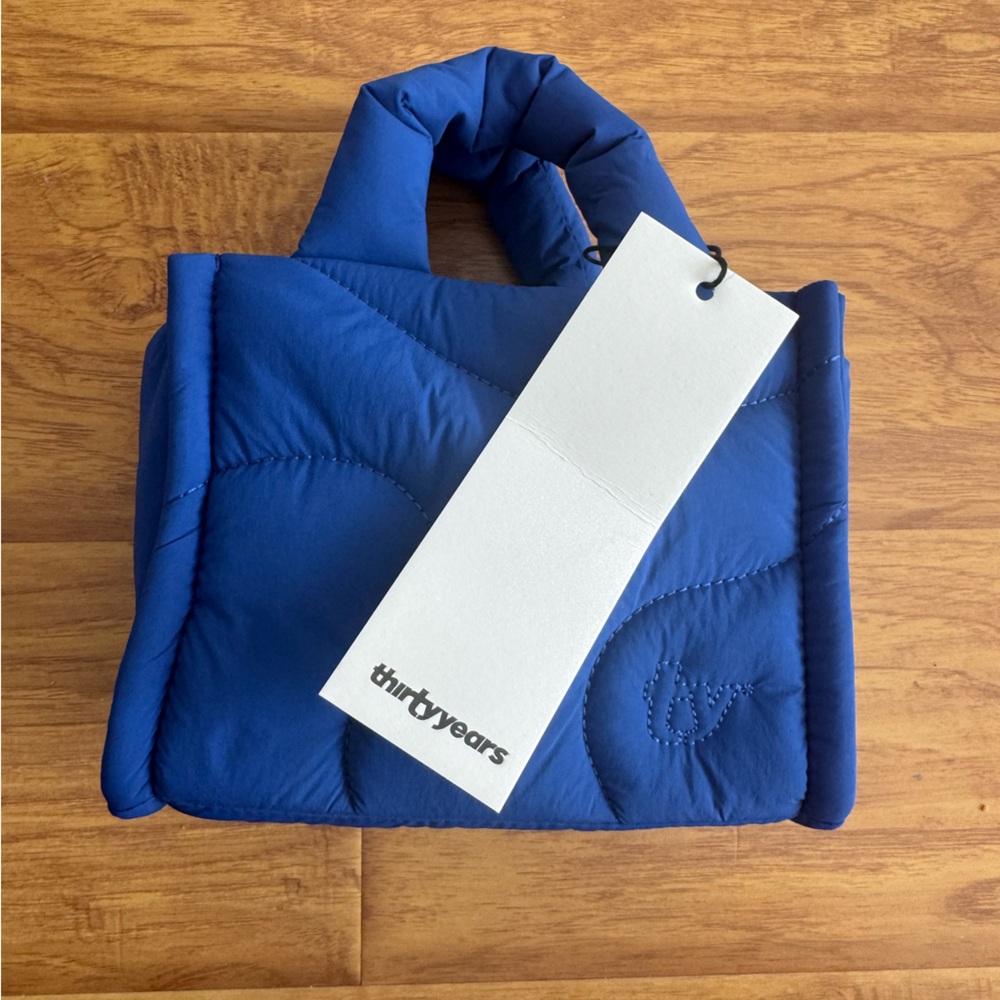 Blue Quilted Tote Bag
